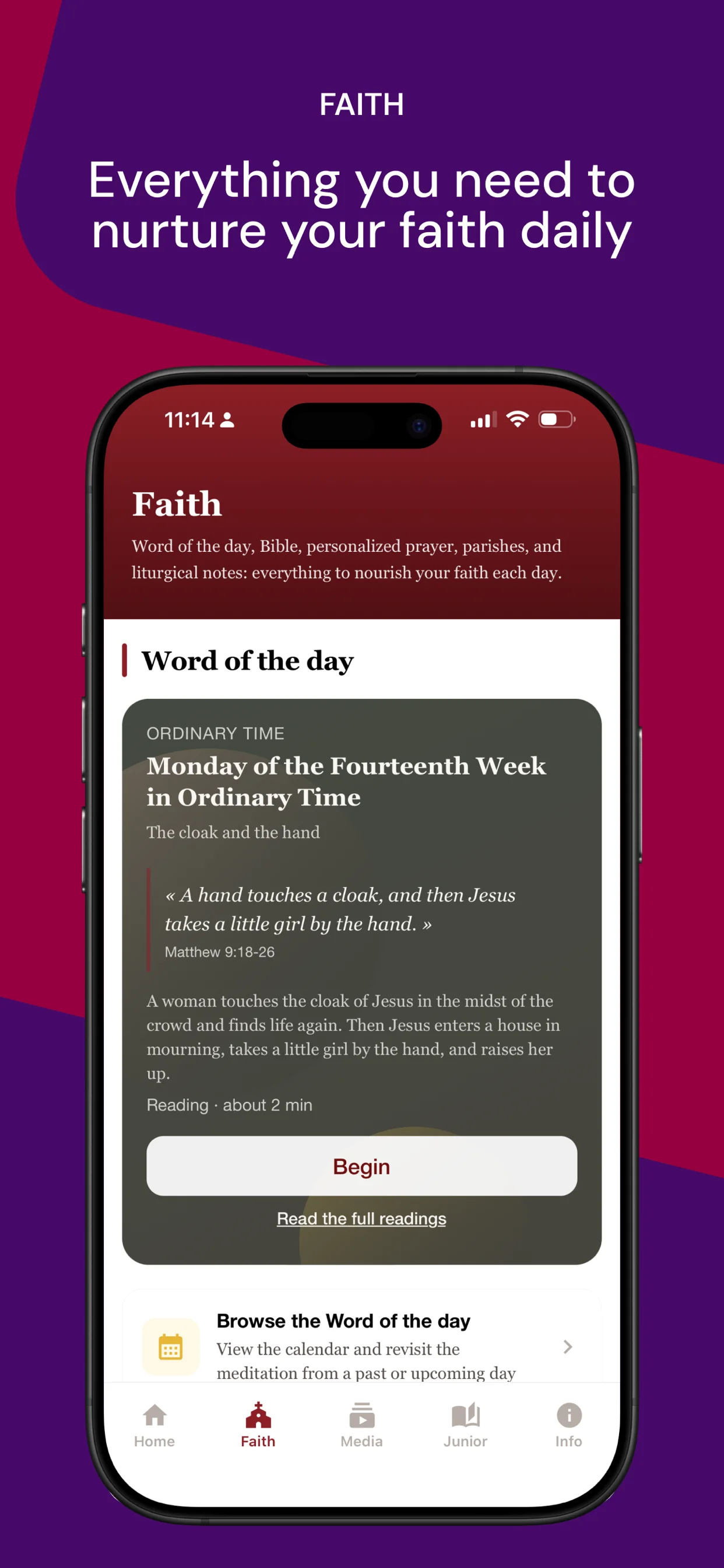 Waymakers Faith tab with Word of the day